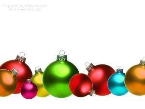 Colored christmas glass balls isolated on white background
